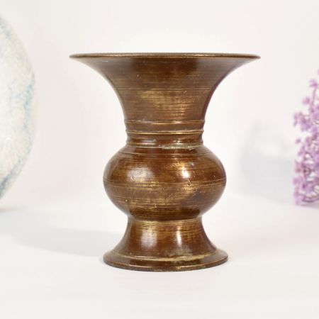 Handmade Brass Holy Pot Vintage South Indian Decor Accent