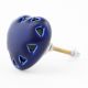 Navy Blue Heart Ceramic Knob