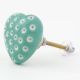 Sea Green Heart Etched Ceramic Cabinet Knob Online