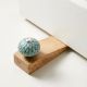 Sage Green And Black Etched Ceramic Wooden Door Stopper