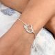 92.5 Sterling Silver Bracelet Adjustable With Heart Love Charm