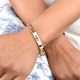 92.5 Sterling Silver Bracelet Adjustable Kadaa With Insect Logo And Gold Plating