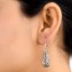 92.5 Sterling Silver Polka Earrings Filigree Dangler Earrings