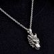Demonic Wolf Face 92.5 Sterling Silver Pendant Necklace