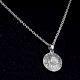 Round Grey Stone Engraved 92.5 Sterling S silver Pendant Jewelry
