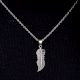 Amethyst Stone Feather 92.5 Sterling Silver Pendant
