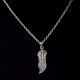 Brown Stone 92.5 Sterling Silver Feather Pendant