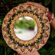 Handcrafted Sringar Mandala Wooden Mirror Wall Accent