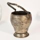 Handmade White Metal Bucket in English Art Style for Flower Decoration
