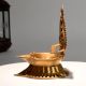 Handmade Brass Gajalakshmi Diya Oil Lamp for Ritual Worship