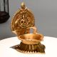 Handmade Brass Gajalakshmi Diya Oil Lamp for Ritual Worship