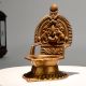 Handcrafted Brass Gajalakshmi Diya Oil Lamp for Temple Use