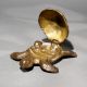 Antique Finish Brass Turtle Box in English Art