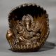 Handmade Premium Brass Ganesha Sitting Inside Conch Shell Statue
