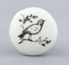 Black White Bird Knob