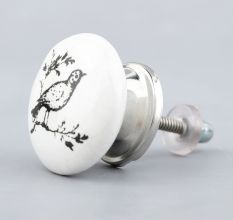 Black White Bird Knob