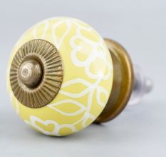 Yellow Leaf Ceramic Floral Drawer Knob Online