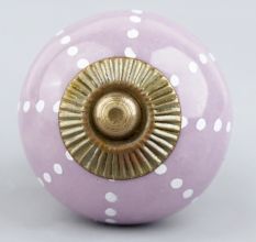 Purple Ceramic Floral Cabinet Knob