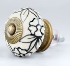 Black Flower Dresser Knob