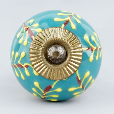 Yellow Leaf Ceramic Cabinet Knob