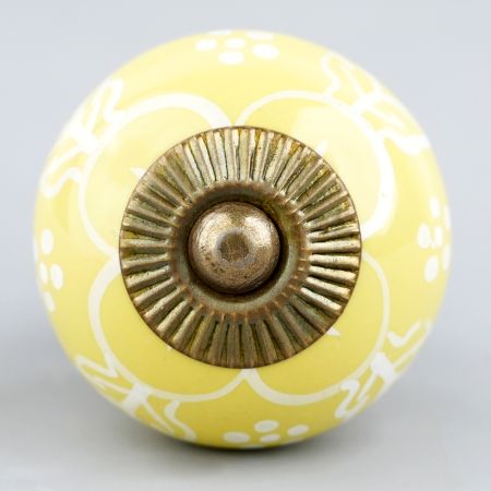 Yellow Flower Ceramic Dresser Knob