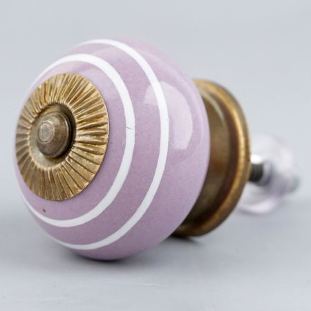 Purple Striped Small Ceramic Knobs