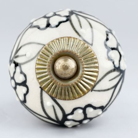 Black Flower Dresser Knob