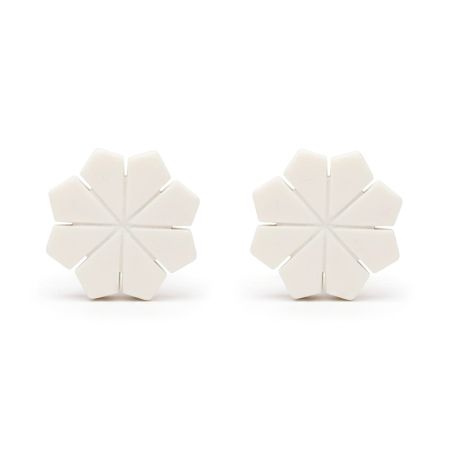 Stone Flower Shaped White Drawer Knob-1 Piece