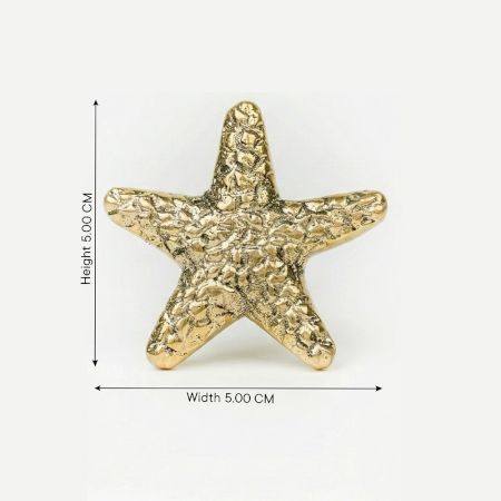 Handcrafted Golden Brass Starfish Cabinet Pull Knob-1 Piece