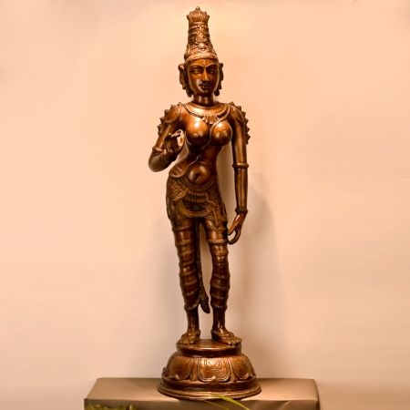 Handcrafted Brass Dancing Lady Statue – Traditional Indian Classical Art Home Decor Idol