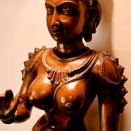 Handcrafted Brass Dancing Lady Statue – Traditional Indian Classical Art Home Decor Idol