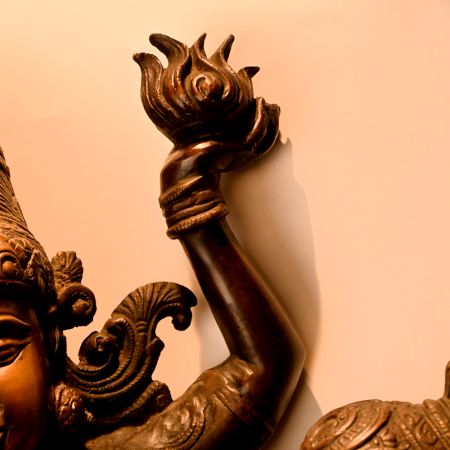 Handcrafted Brass Radha Krishna Dancing Statue – Antique Finish Spiritual Home Decor Idol