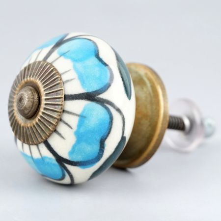Turquoise Flower Knob (1)