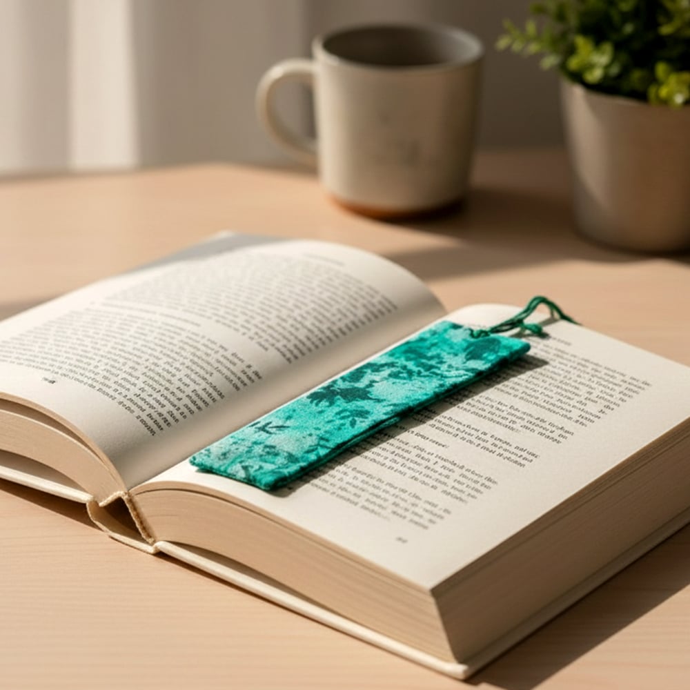 Buy Handmade Printed Rectangular Fabric Bookmark