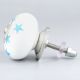 White Blue Star Cabinet Knob