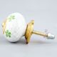 Pea  Green Floral Crackle Ceramic Dresser Knob