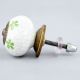Pea  Green Floral Crackle Ceramic Dresser Knob