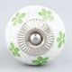Pea  Green Floral Crackle Ceramic Dresser Knob