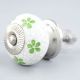 Pea  Green Floral Crackle Ceramic Dresser Knob
