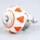Orange Heart Painted Knob