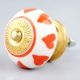 Orange Heart Painted Knob