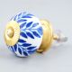 Navy Blue Leaf Ceramic Knob