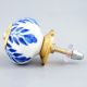 Navy Blue Leaf Ceramic Knob