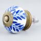 Navy Blue Leaf Ceramic Knob
