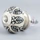 Black Leaf Ceramic Cabinet Knob