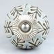 Grey Leaf Embossed Ceramic Knob