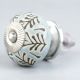 Grey Leaf Embossed Ceramic Knob
