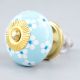 Turquoise Tiny Flowers Ceramic Knobs Online