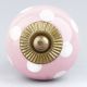 Pink Polka Dotted Small Ceramic Cabinet Knobs