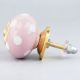 Pink Polka Dotted Small Ceramic Cabinet Knobs